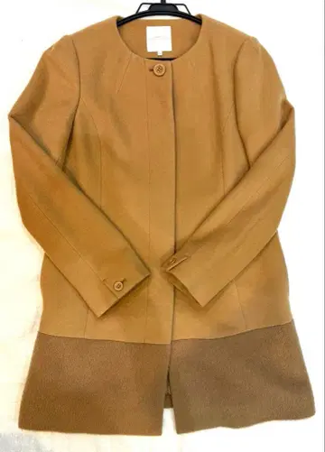 쿠미쿄쿠 사이즈 3 (11호) 베이지 노카라 세미 롱 코트