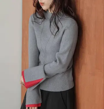 플레어 슬리브 니트