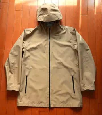 무인양품 베이지 후드 부착 나일론 자켓 발수 방수 지퍼