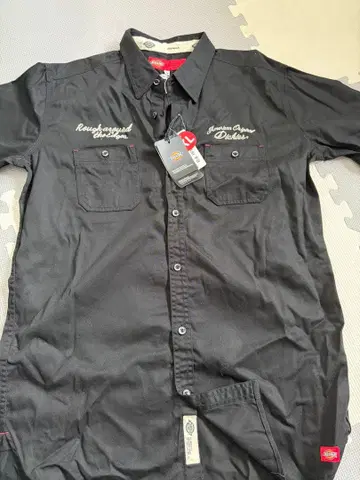 Dickies XL 블랙 반팔 워크 셔츠