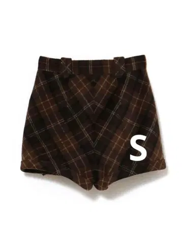 andmary Ribbon check mini pants brown S