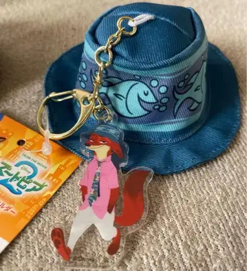 디즈니 영화 주토피아2 모자 키링 닉 버킷햇