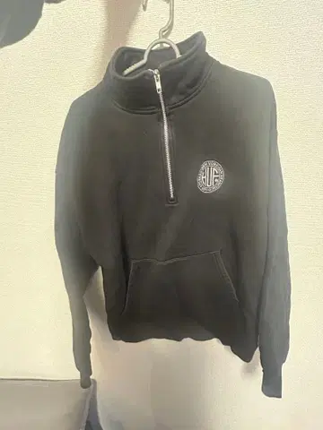 HUF 블랙 하프 지퍼 맨투맨 L