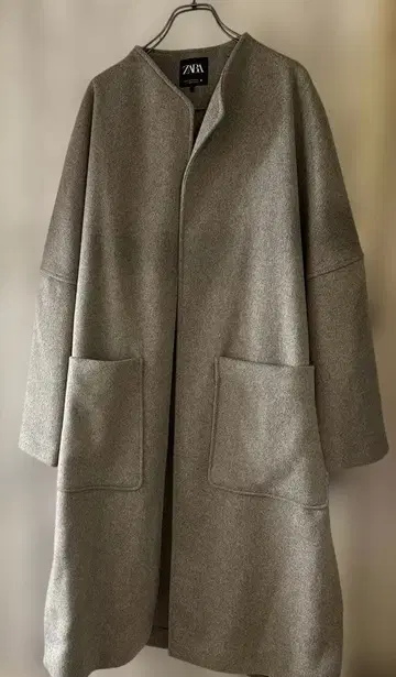ZARA 그레이 롱 코트 여성용 S