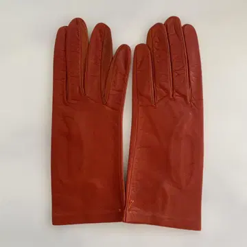 미사용 이탈리아제 여성용 가죽 그로브 가죽 장갑 레드 안감 없음