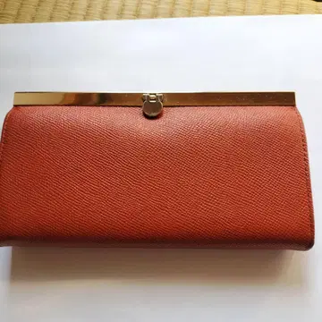 오렌지 가죽 장지갑 금장 장식 포함