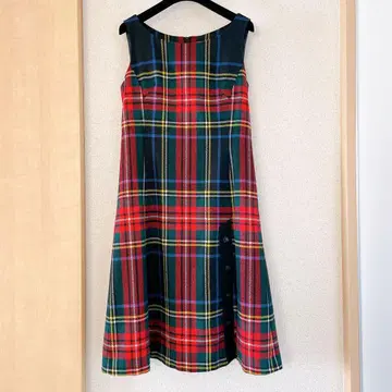 요크랜드 빨간색 타탄 체크 원피스 M