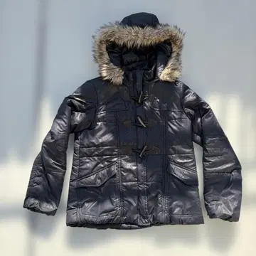 네이비 더플 코트 스타일 다운 자켓