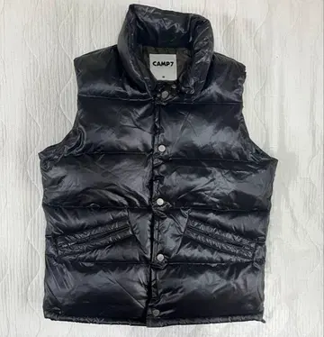 [후드 부착] 캠핑세븐 다운 베스트 M 다운 90% 블랙