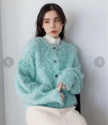 JEANASIS MIX 샤기 숏 크루 가디건