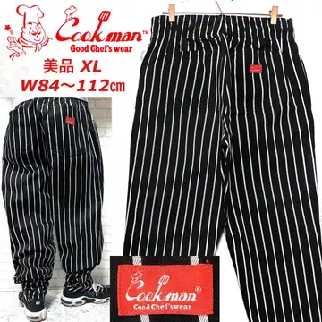 새상품급 Cookman 초와이드 와이드 스트라이프 셰프 팬츠 벌룬 팬츠