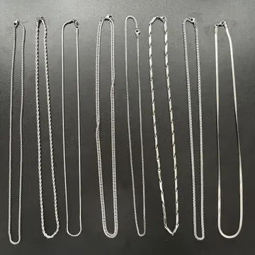 실버 체인 목걸이 세트