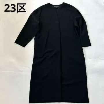 [새상품급] 23구 7부 소매 롱 원피스 블랙 38사이즈 워셔블