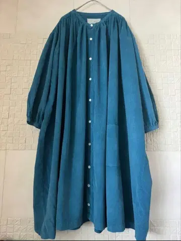 08Mab 코듀로이 롱 원피스 와이드 원피스 파랑 새상품급 익명 배송