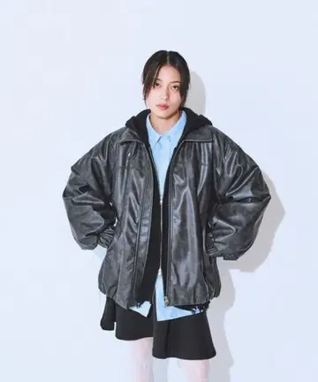 JEANASIS 빈티지 퍼 가죽 블루종 [ 충전솜으로 겨울 방한까지 ]