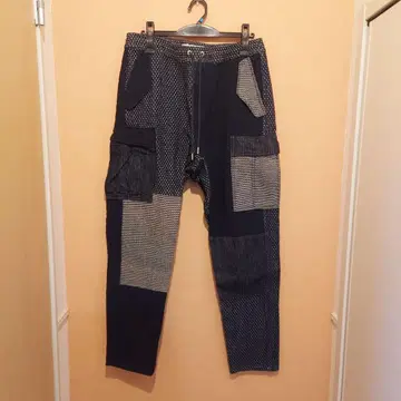 FDMTL 네이비 패치워크 카고 팬츠