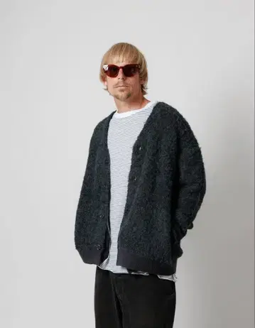 WAX Poodle knit cardigan 네이비