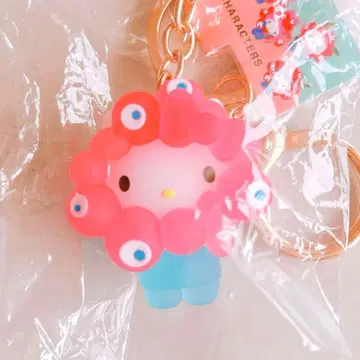 키티 클리어 산리오 미야쿠미야쿠 변신 입체 마스코트 키링 새상품