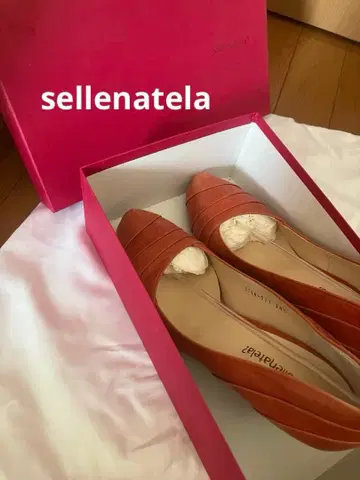 sellenatela 오렌지 가죽 펌프스 힐