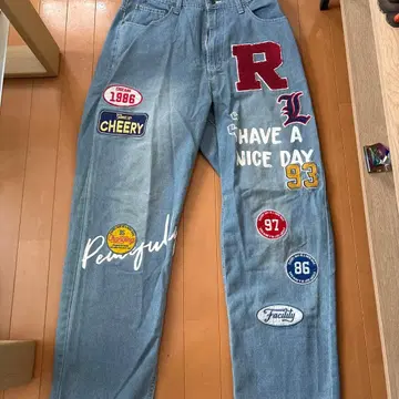 자수 패치 포함 데님 팬츠 25