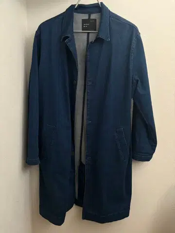ZARA MAN 다크 블루 데님 롱 자켓 M
