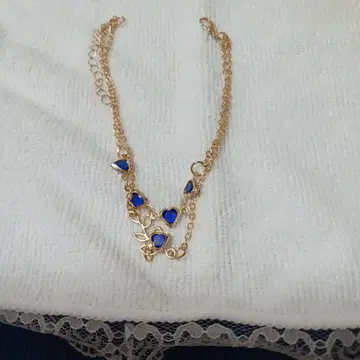 하트 모양 파란색 스톤 팔찌