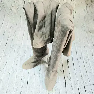 VERO CUOIO (베로 쿠오이오) 그레이 스웨이드 하이힐 롱 부츠