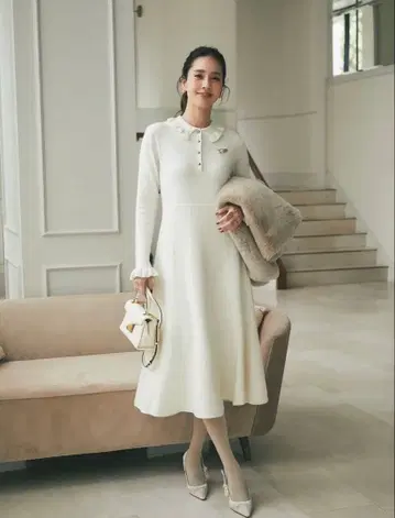 SEVEN TEN 화이트 니트 원피스 세븐텐