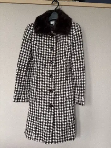 ANY SIS 하운드 투스 패턴 롱 코트