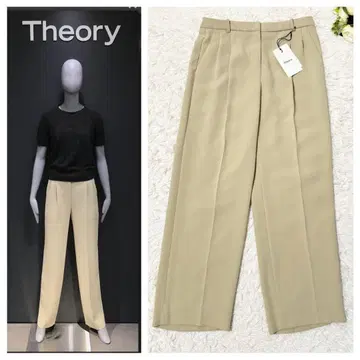 택 포함 새상품 Theory 와이드 팬츠 센터 프레스 베이지 2