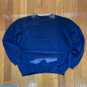 귀 페이드 네이비 맨투맨 구제 의류 80s 90s 짧은 기장 가지색