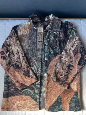 강아지 패턴 두꺼운 원단 롱 코트