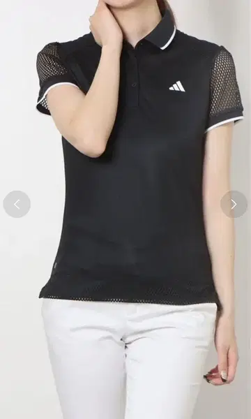 여성용 골프 반팔 셔츠 패브릭 믹스 반팔 피케 셔츠