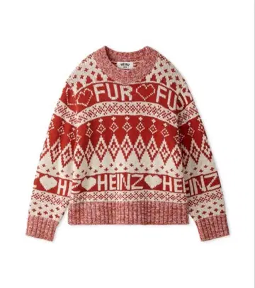 새상품 FURFUR 긴팔 니트 [ HEINZ 콜라보 ] 레드 F