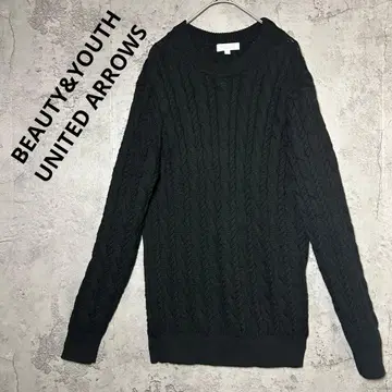뷰티 앤 유스 유나이티드 애로우즈 울 스웨터 니트 블랙 S