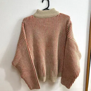 select MOCA 바이컬러 리브 오버 니트