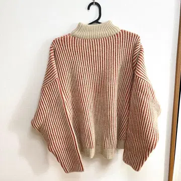 select MOCA 바이컬러 리브 오버 니트