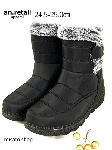 여성용 겨울용 미들 기장 스노우 부츠 푹신하고 따뜻한 캐주얼 슈즈 2