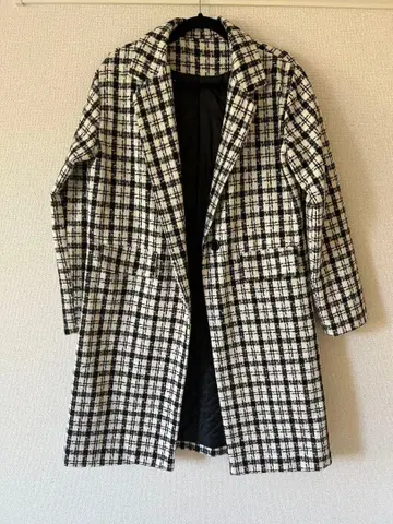 GRL 체크 무늬 롱 코트