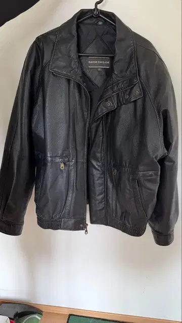 DAVID TAYLOR 블랙 가죽 자켓 L