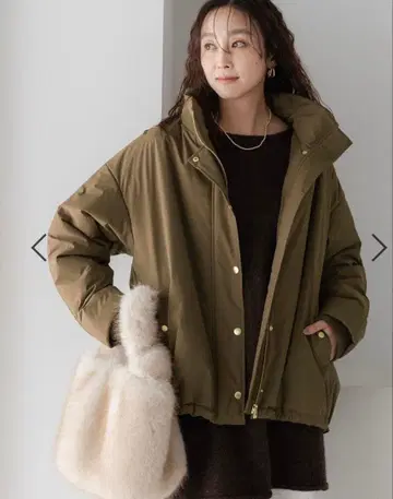 엘르 다운 코트 다운 자켓 축열 충전솜 코트