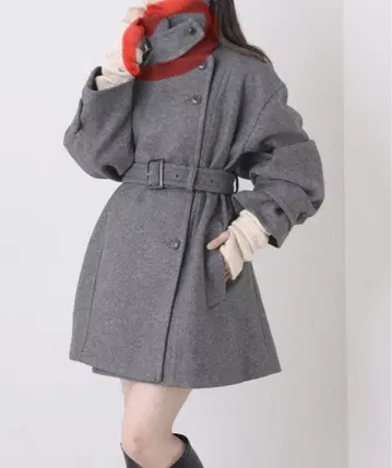 chico 미들 기장 오버 사이즈 테일러드 코트 벨트 포함