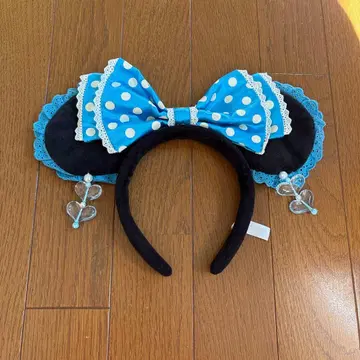 물방울 패턴 리본 머리띠