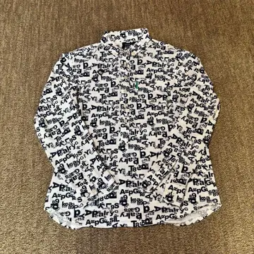 남성용 긴팔 셔츠 화이트 네이비