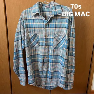 BIG MAC 70s 체크 무늬 플란넬 셔츠 M 사이즈