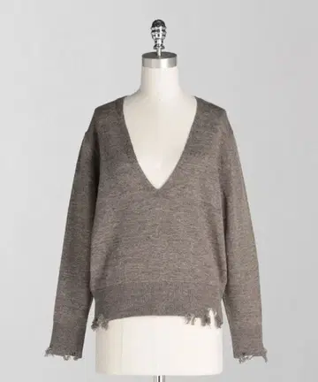 [ LOEFF ] 데미지 V넥 니트 풀오버