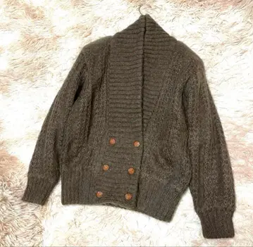 [ 나이가이 ] NAIGAI 브라운 더블 버튼 가디건 L 사이즈