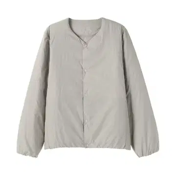 무인양품 경량 다운 포켓터블 노카라 자켓 실버 그레이 XL