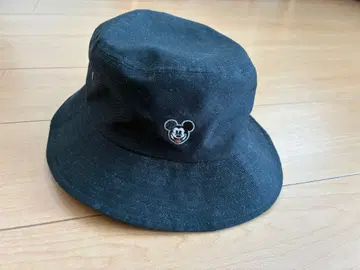 미키마우스 블랙 코튼 햇