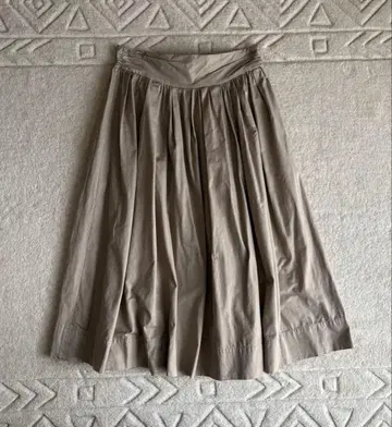 새상품급 저널 스탠다드 나일론 개더 롱 스커트 베이지 M 사이즈 일본제